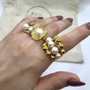 Anillo Perlas bicolor